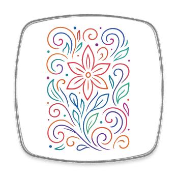 Motifs floraux vibrants pour des vêtements créatifs - Magnet carré - blanc - Devant