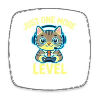  Gamer-Katze – Nur noch ein Level - Viereckiger Kühlschrankmagnet - Weiß - Vorne