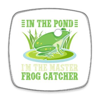 Frog Catcher In The Pond Master Catcher Frog - Viereckiger Kühlschrankmagnet - Weiß - Vorne