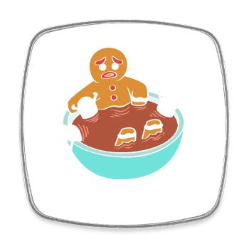 Gingerbread Christmas Coffee Barista Gingerbread Man - Square fridge magnet - white - Front