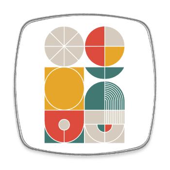 Composition des formes géométriques Bauhaus - Magnet carré - blanc - Devant