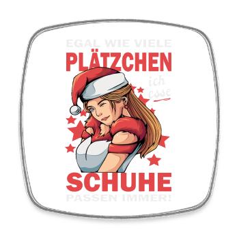 Weihnachtsgeschenk Frauen Plätzchen Lustig Idee - Viereckiger Kühlschrankmagnet - Weiß - Vorne