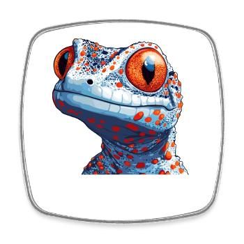 Tokay-Geckos Tokay-Gecko - Viereckiger Kühlschrankmagnet - Weiß - Vorne