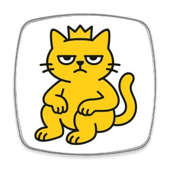 Roi des chats - Magnet carré - blanc - Devant