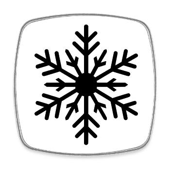 Flocon de neige, cristal de glace, couleur variable - Magnet carré - blanc - Devant