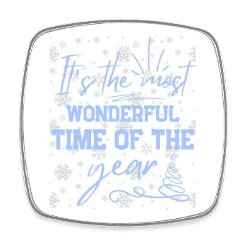 Christmas Quote Winter Vacation - Viereckiger Kühlschrankmagnet - Weiß - Vorne