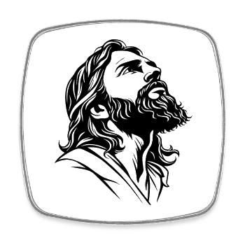 Illustration von Jesus Christus - Viereckiger Kühlschrankmagnet - Weiß - Vorne