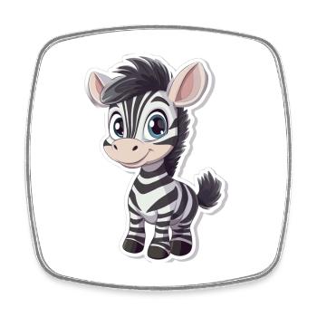 Zebra - Viereckiger Kühlschrankmagnet - Weiß - Vorne