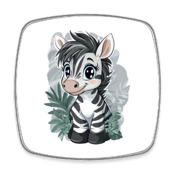 Zebra - Viereckiger Kühlschrankmagnet - Weiß - Vorne