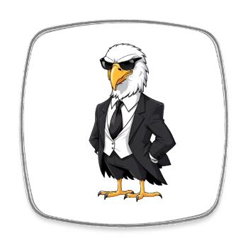 Eleganter Adler im Anzug - Viereckiger Kühlschrankmagnet - Weiß - Vorne