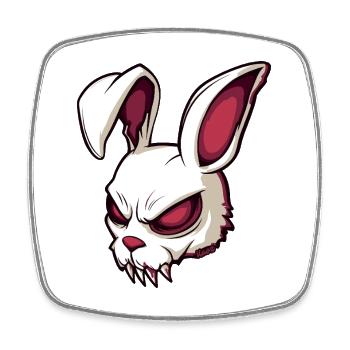 Illustration de crâne de lapin maléfique - Magnet carré - blanc - Devant