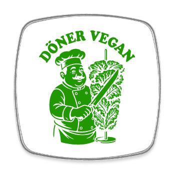 Döner Vegan - Salat - Fast Food - Spruch - Viereckiger Kühlschrankmagnet - Weiß - Vorne