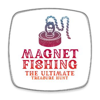 Neodym-Magnet zum Angeln, magnetischer Fischer - Viereckiger Kühlschrankmagnet - Weiß - Vorne