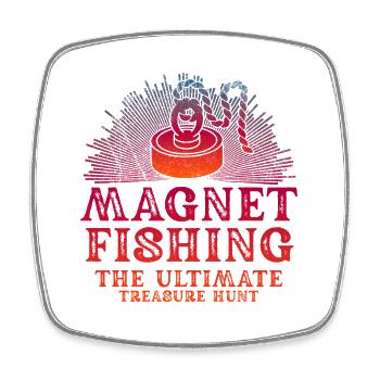 Neodym-Magnet zum Angeln, magnetischer Fischer - Viereckiger Kühlschrankmagnet - Weiß - Vorne