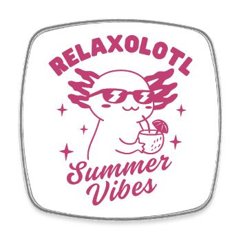 Relaxolotl Summer Vibes - Square fridge magnet - white - Front