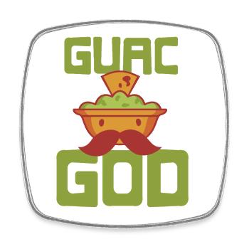 Guacamole Avocat Rétro Esthétique Alimentaire Humour - Magnet carré - blanc - Devant