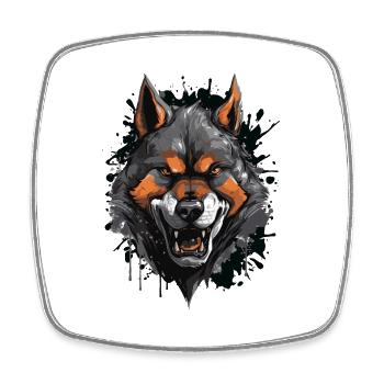 Wolf Wilderness - Magnet carré - blanc - Devant