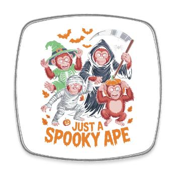 Haunted monkey show for Halloween - Square fridge magnet - white - Front