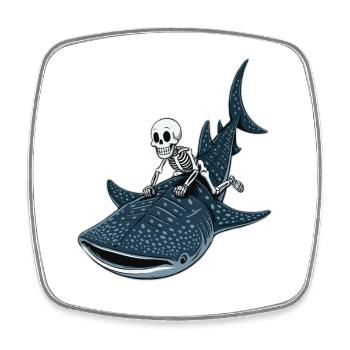 Skelett auf Walhai Rhincodon - Viereckiger Kühlschrankmagnet - Weiß - Vorne