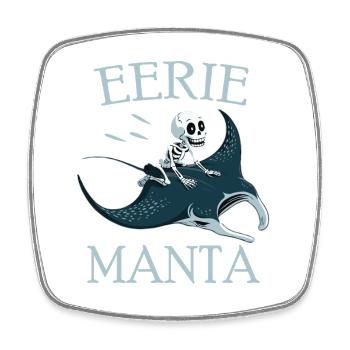 Skelett auf Mantarochen  - Viereckiger Kühlschrankmagnet - Weiß - Vorne