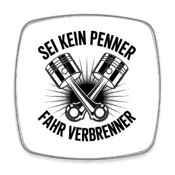 Autofahrer - Verbrenner  - Viereckiger Kühlschrankmagnet - Weiß - Vorne