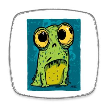 Cartoon Frog with big eyes - Square fridge magnet - white - Front