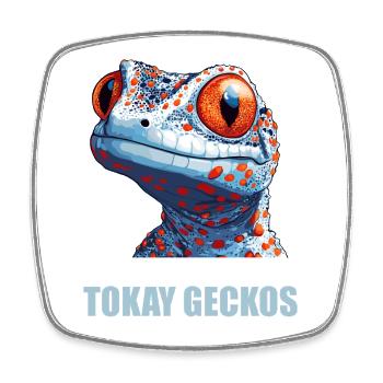 Tokay-Geckos Tokay-Gecko - Viereckiger Kühlschrankmagnet - Weiß - Vorne