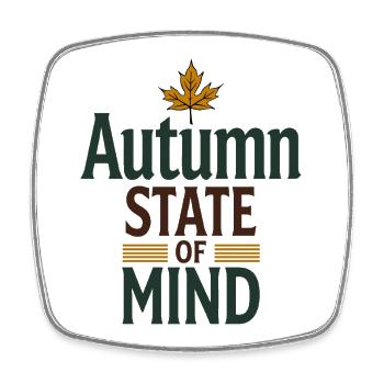 Autumn State of Mind - Herbst Spruch - Viereckiger Kühlschrankmagnet - Weiß - Vorne