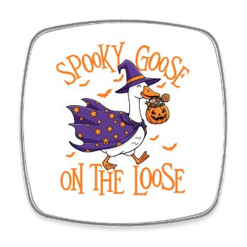 Gruselige Gans auf freiem Fuß Halloween-Humor - Viereckiger Kühlschrankmagnet - Weiß - Vorne