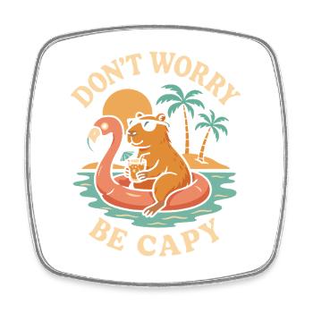 Don't worry, be happy - Square fridge magnet - white - Front