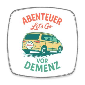 Senior Humour Aventure Avant Démence Camping Camper - Magnet carré - blanc - Devant