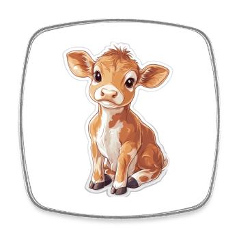 Cow - Square fridge magnet - white - Front