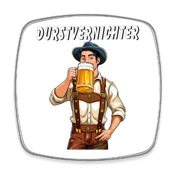 MANN Bier - Viereckiger Kühlschrankmagnet - Weiß - Vorne