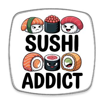 Kawaii Sushi Funny Saying Sushi Lover - Square fridge magnet - white - Front