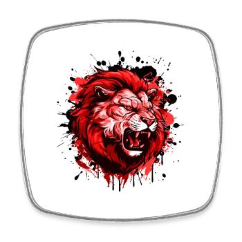 Lion Wilderness - Magnet carré - blanc - Devant
