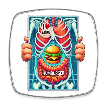 Ich liebe Hamburger - Viereckiger Kühlschrankmagnet - Weiß - Vorne
