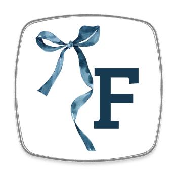 Monogram f gift idea - Square fridge magnet - white - Front