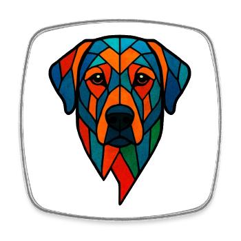 Geometric Labrador - Colorful Dog Art - Square fridge magnet - white - Front