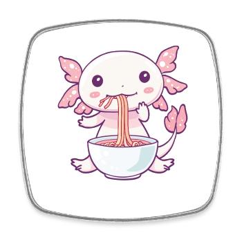 Mignon axolotl avec nouilles - Magnet carré - blanc - Devant