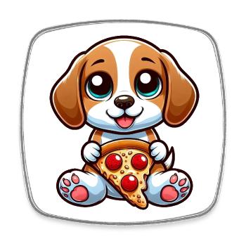 Sweet Beagle with Melon Fruity Summer Design - Square fridge magnet - white - Front