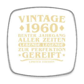 Vintage 1960's Vintage Born 65 Years - Square fridge magnet - white - Front