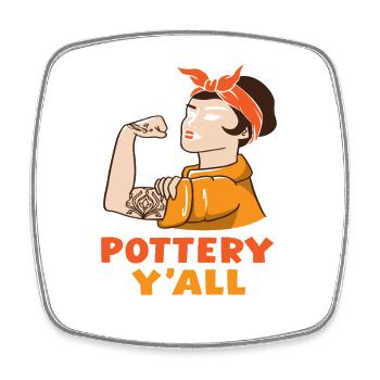 Poterie Femmes Fortes Art - Magnet carré - blanc - Devant