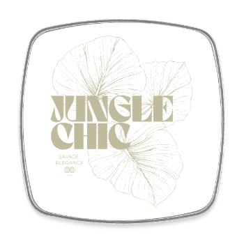 Tropical Monstera Leaf Pattern Design - Square fridge magnet - white - Front
