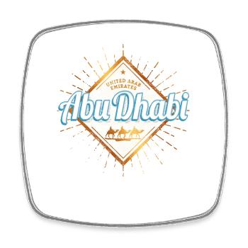 Abu Dhabi Vereinigte Arabische Emirate Vintage UAE - Viereckiger Kühlschrankmagnet - Weiß - Vorne