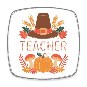 Teacher Autumn - Square fridge magnet - white - Front