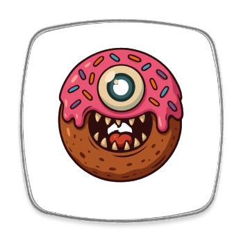 Fearless Monster Balloon with Eyes - Square fridge magnet - white - Front