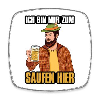 Bier Geschenk für Volksfest und JGA Männer - Viereckiger Kühlschrankmagnet - Weiß - Vorne