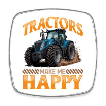 Tracteur Enfants Ferme Mode de vie - Magnet carré - blanc - Devant