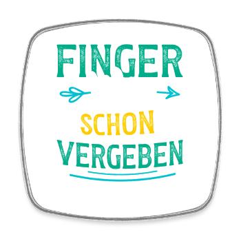 Malle FINGER WEG VERGEBEN Lustiges - Viereckiger Kühlschrankmagnet - Weiß - Vorne