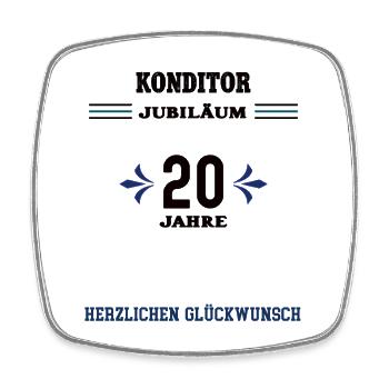 Confectioner 20th anniversary Twentieth anniversary - Square fridge magnet - white - Front